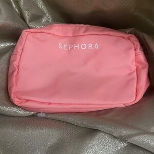 NEW Sephora Pink Cosmetic Bag with Glossy Finish